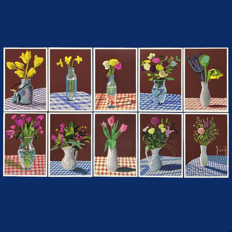 10 Flowers Postcards from '20 Flowers for 2025 And Some Bigger Pictures' by David Hockney