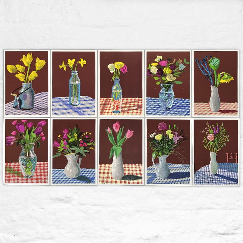 10 Flowers Postcards from '20 Flowers for 2025 And Some Bigger Pictures' by David Hockney
