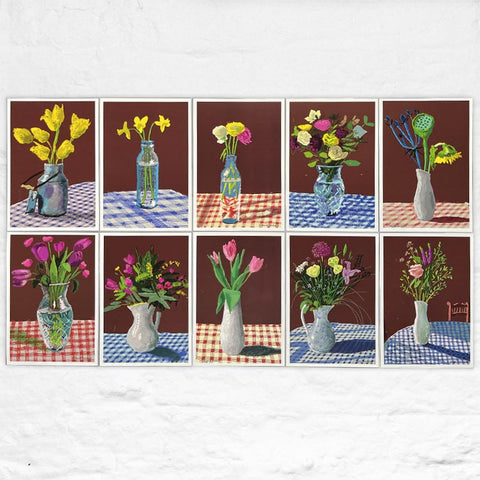 10 Flowers Postcards from '20 Flowers for 2025 And Some Bigger Pictures' by David Hockney