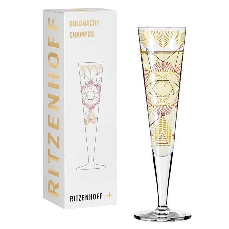 Goldnacht Champagne Glass #26 des. Werner Bohr for Ritzenhoff