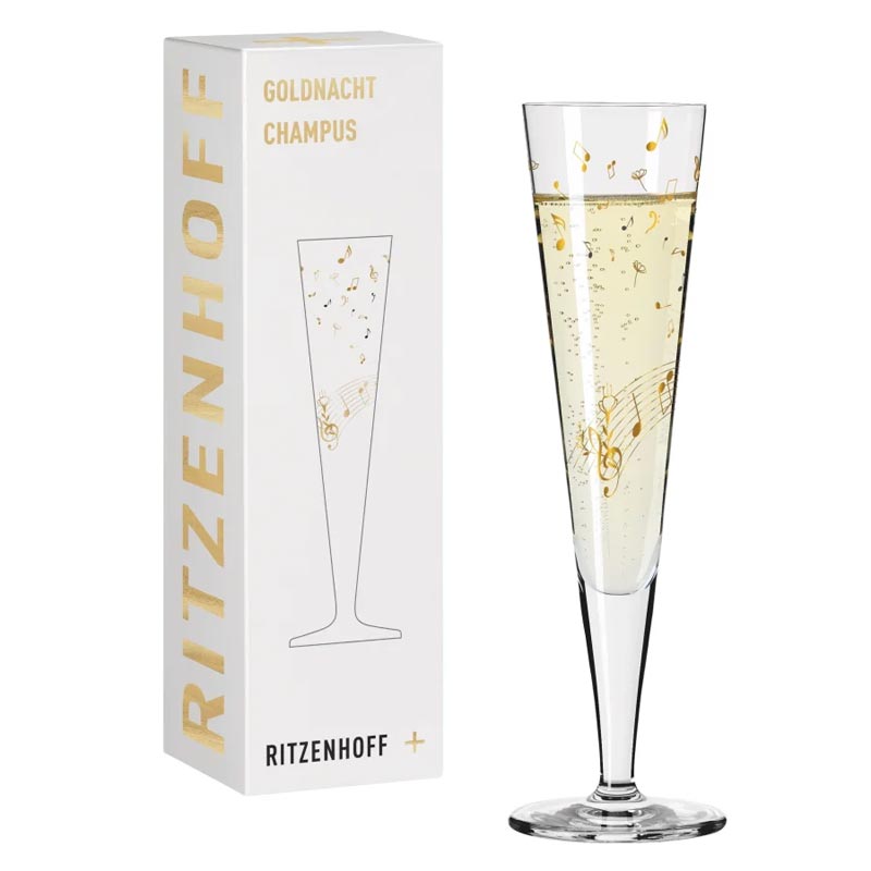 Goldnacht Champagne Glass -#F25 des. Theresa Kuhlmann for Ritzenhoff