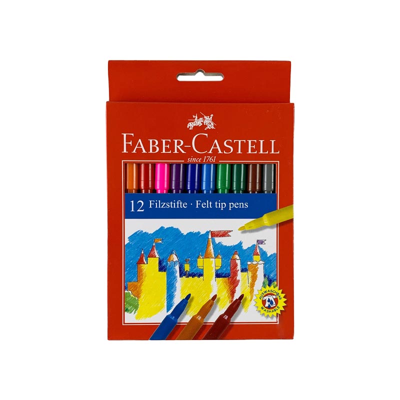 Set of 12 Felt Tip Pens by Faber-Castell
