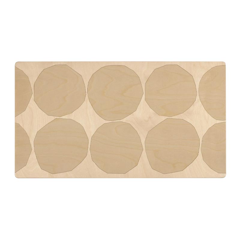 Bench 153B - Kivet - des. Alvar Aalto 1945, Pattern des. Maija Isola 1956, made by Artek + Marimekko