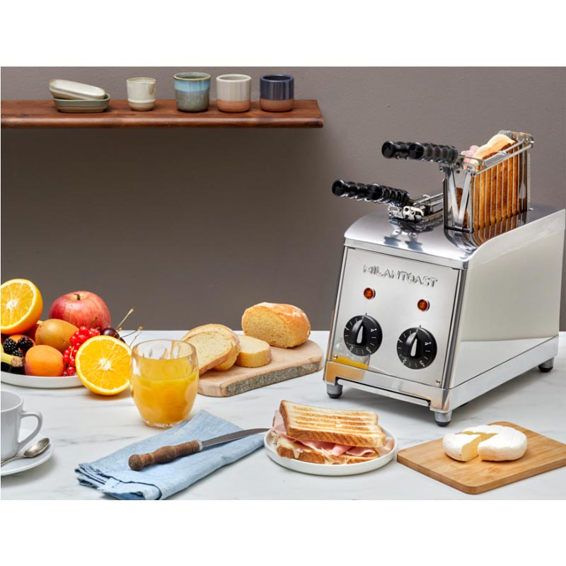 Classic Sandwich Toaster - 2 Slice Toaster with Tongs - Stainless Steel - by Milan Toast