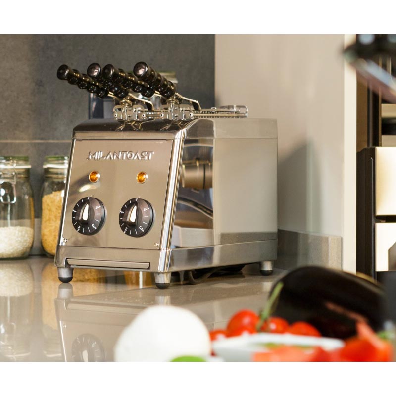 Classic Sandwich Toaster - 2 Slice Toaster with Tongs - Stainless Steel - by Milan Toast