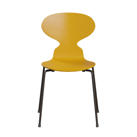 Ant chair des. Arne Jacobsen, 1951 - True yellow / Brown bronze - made by Fritz Hansen