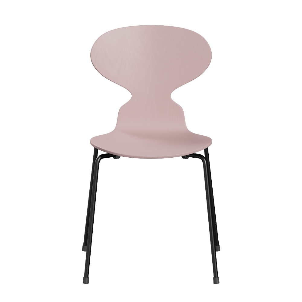 Ant chair des. Arne Jacobsen, 1951 - Pale rose / Black - made by Fritz Hansen