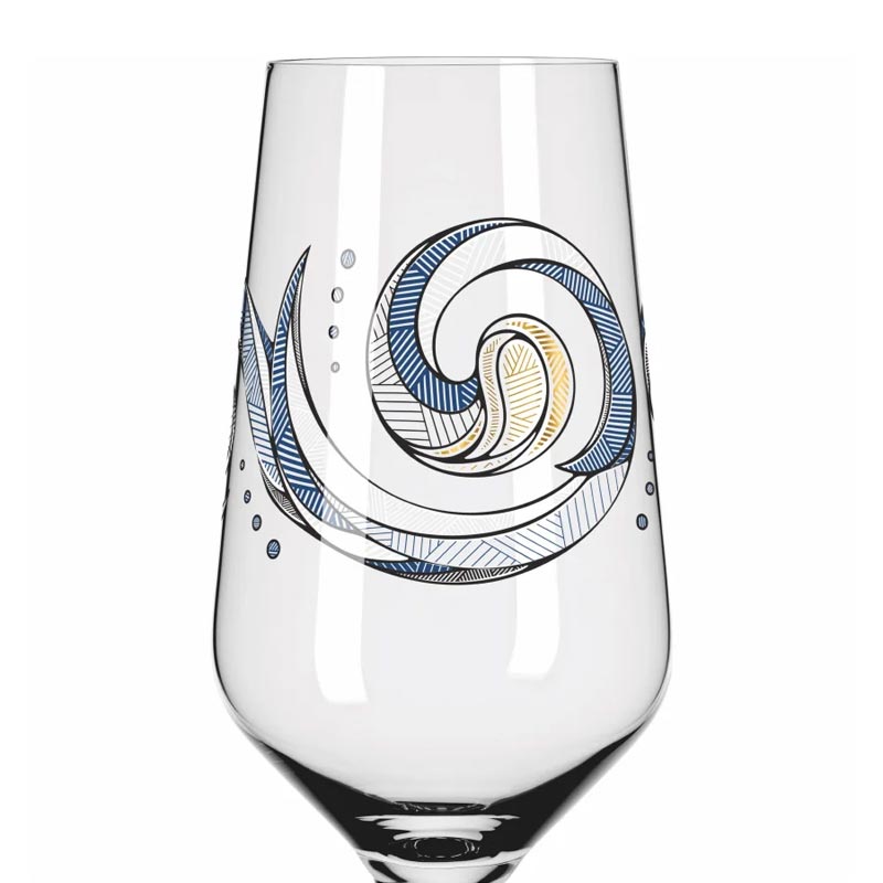 Brauchzeit Pils Glass Set with Water Illustration des. Andreas Preis for Ritzenhoff