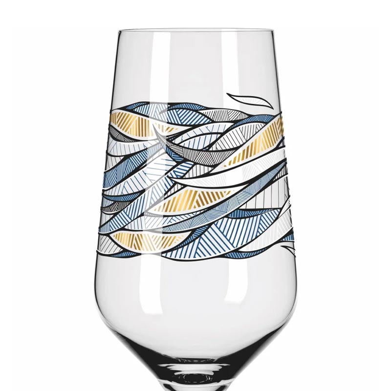 Brauchzeit Pils Glass Set with Water Illustration des. Andreas Preis for Ritzenhoff
