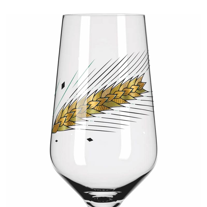 Brauchzeit Beer Glass Set with Barley Illustration by Andreas Preis for Ritzenhoff