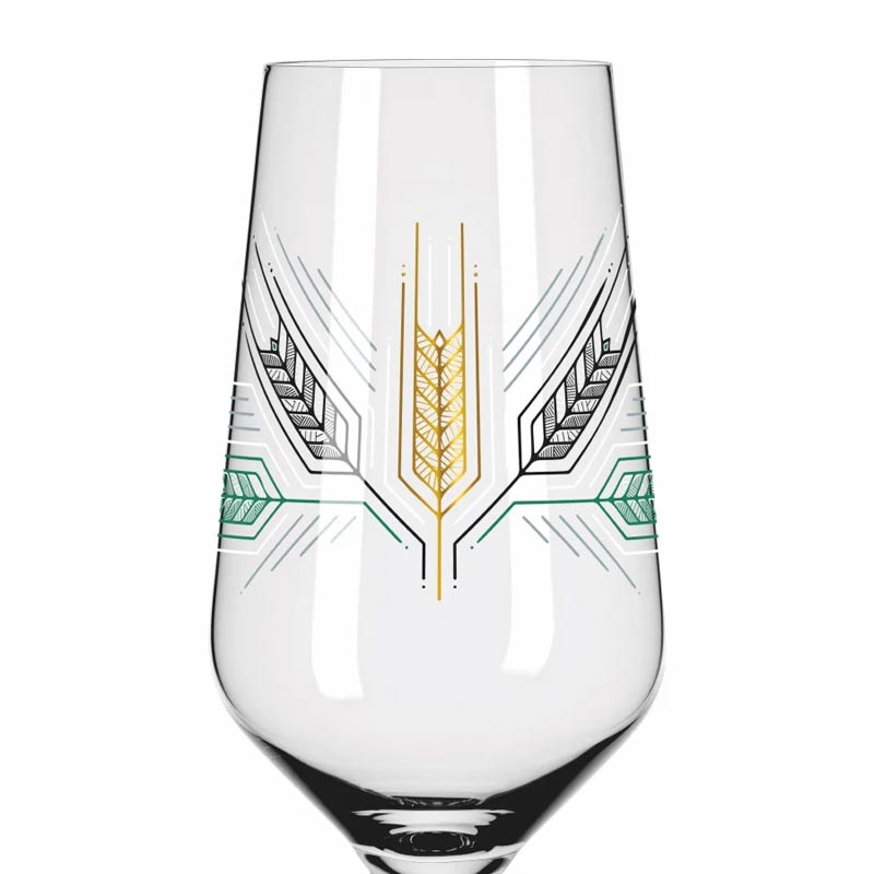 Brauchzeit Beer Glass Set with Barley Illustration by Andreas Preis for Ritzenhoff