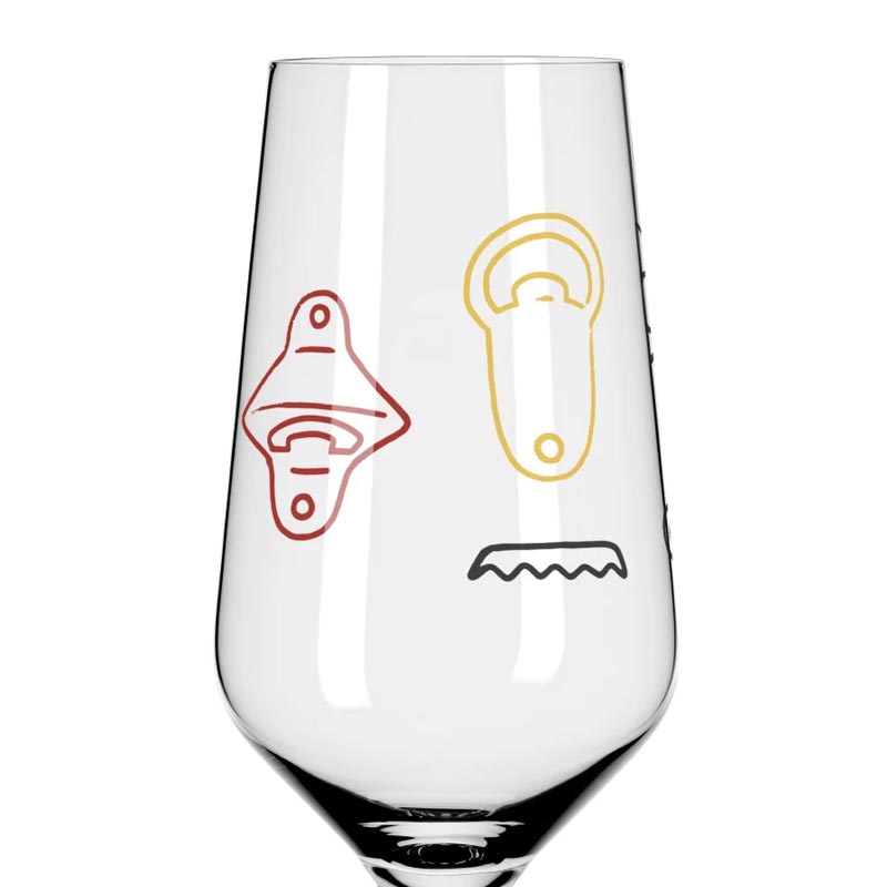 Brauchzeit Pils Glass Set With Bottle and Bottle Opener Illustration des. Ana Vasconcelos for Ritzenhoff