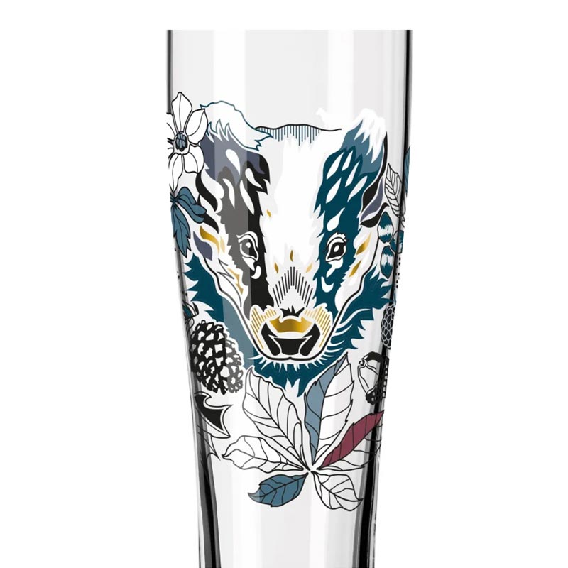 Brauchzeit 'Weizen' (Wheat Beer) Glass Set featuring Wild Boar and Badger Illustration, des. Petra Mohr for Ritzenhoff