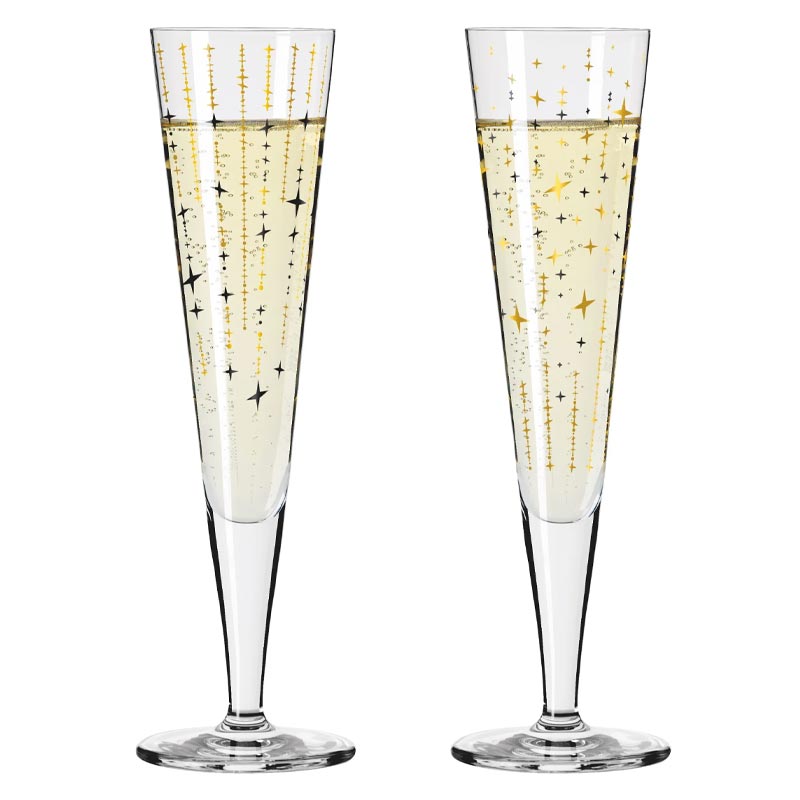 Goldnacht Champagne 'Duett' Glass Set H24 des. Sonja Eikler for Ritzenhoff