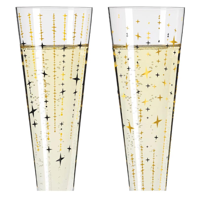 Goldnacht Champagne 'Duett' Glass Set H24 des. Sonja Eikler for Ritzenhoff