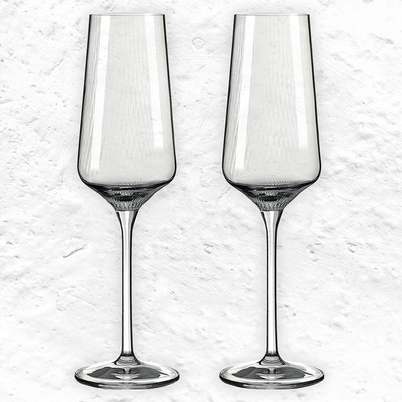 Sonnenschliff 'Sunburst' Champagne Glass (8000004) - Set of 2 - by Ritzenhoff