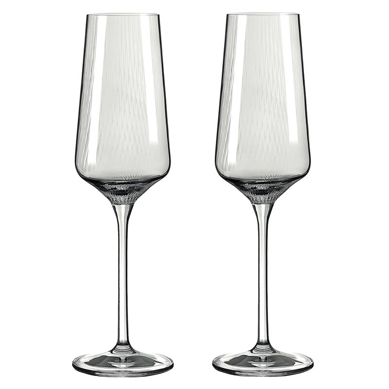 Sonnenschliff 'Sunburst' Champagne Glass (8000004) - Set of 2 - by Ritzenhoff