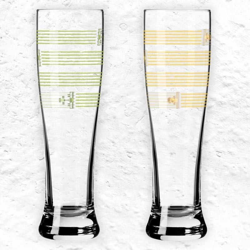 Weizen Wheat Beer Glass #1, #2 (8184001) - Set of 2 - des. Natalie Vasquez Herrera for Ritzenhoff