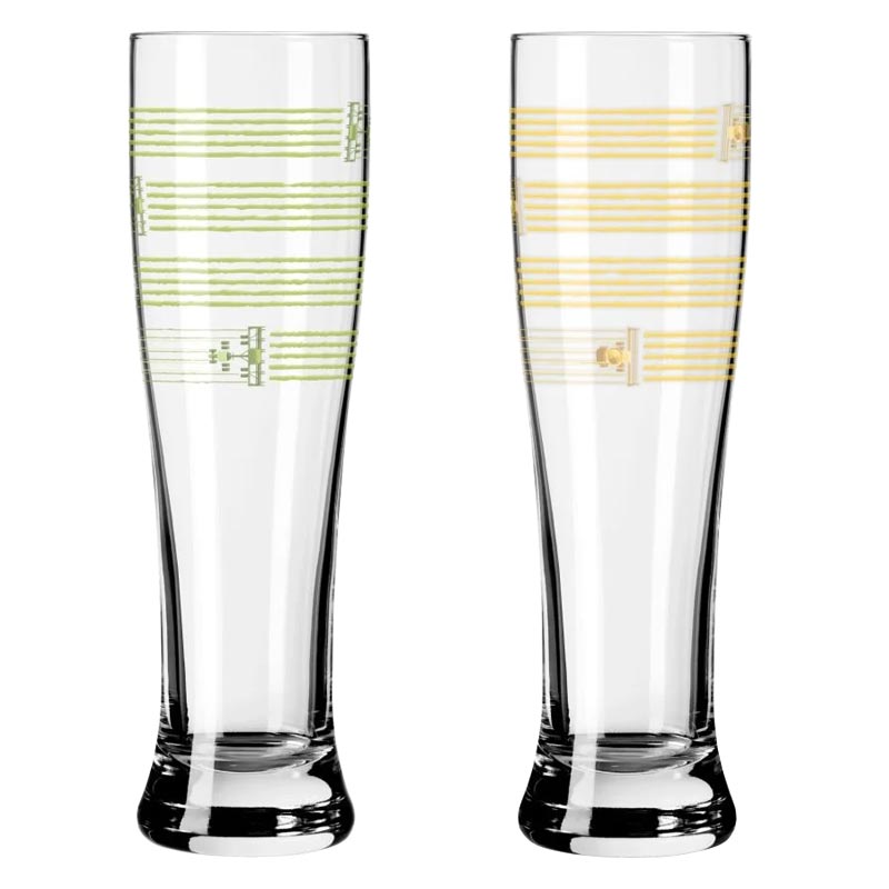 Weizen Wheat Beer Glass #1, #2 (8184001) - Set of 2 - des. Natalie Vasquez Herrera for Ritzenhoff