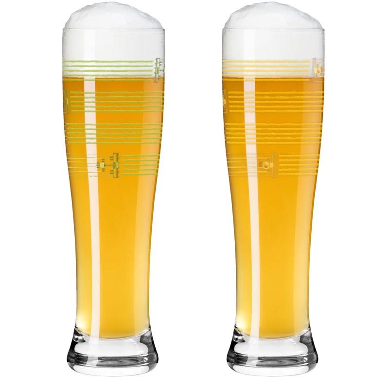 Weizen Wheat Beer Glass #1, #2 (8184001) - Set of 2 - des. Natalie Vasquez Herrera for Ritzenhoff
