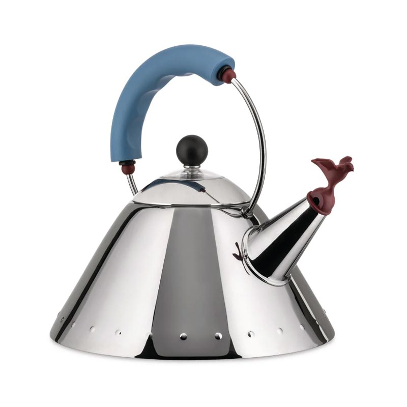 Kettle 9093 - blue - des. Michael Graves, 1985 (made by Alessi)