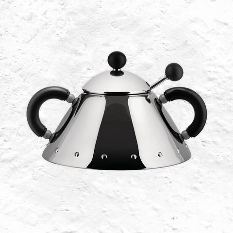 9097 Sugar Bowl with Spoon - Black - des. Michael Graves (made by Alessi)