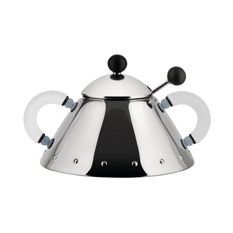 9097 Sugar Bowl with Spoon - White - des. Michael Graves (made by Alessi)