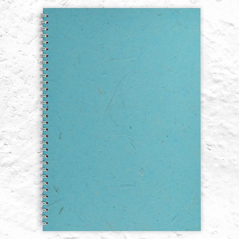 Sky A3 Portrait Spiral Bound Sketchbook by Pink Pig (silk & banana leaf tissue cover)