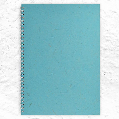 Sky A3 Portrait Spiral Bound Sketchbook by Pink Pig (silk & banana leaf tissue cover)
