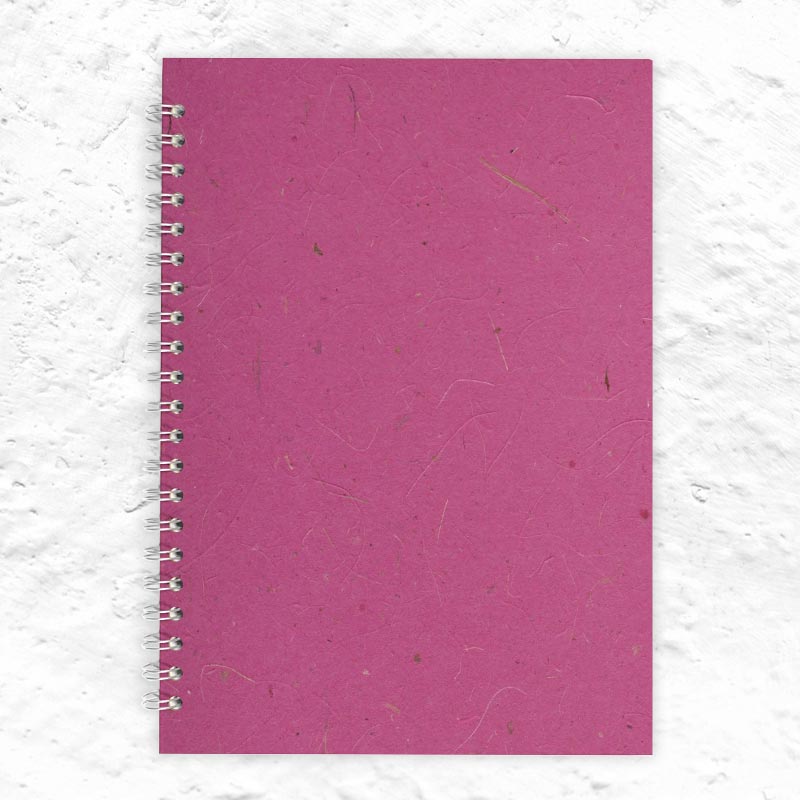 Berry A4 Portrait Spiral Bound Sketchbook by Pink Pig (silk & banana leaf tissue cover)