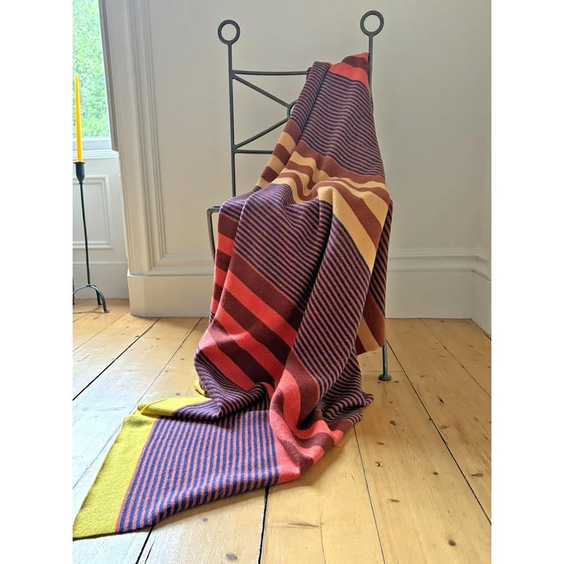 Aalto 100% Fine Merino Wool Throw (Sunset) - by Green Grove Weavers