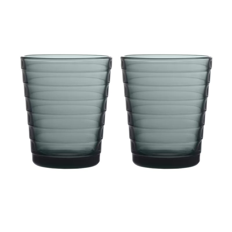 Set of 2 Aino Aalto Tumblers - 22cl , dark grey - made by Iittala