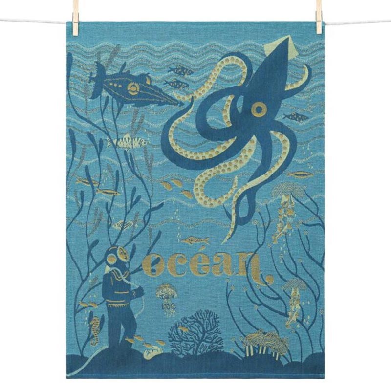 Abyss (Abysse) Tea Towel, by Tissage Moutet