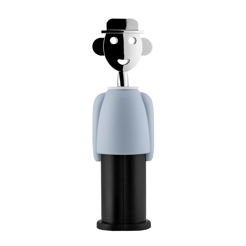 Alessandro M. Corkscrew in Black / Pale Blue, des. Alessandro Mendini for Alessi