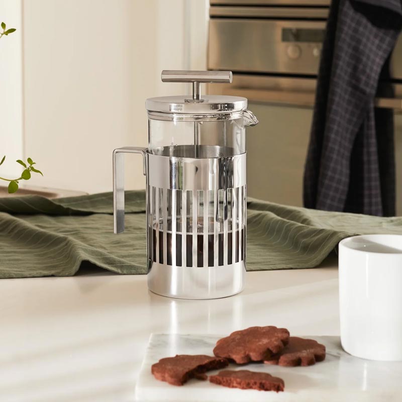 9094 French Press Coffee Maker - 8 cup - des. Aldo Rossi for Alessi