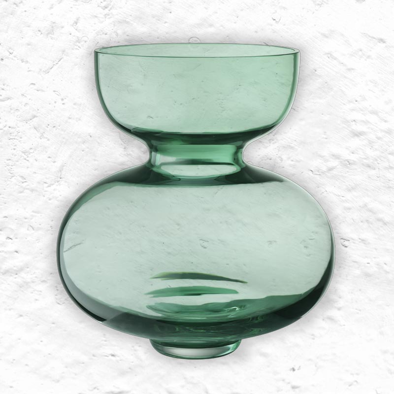 Alfredo Vase - Green glass, 25cm high - by Georg Jensen