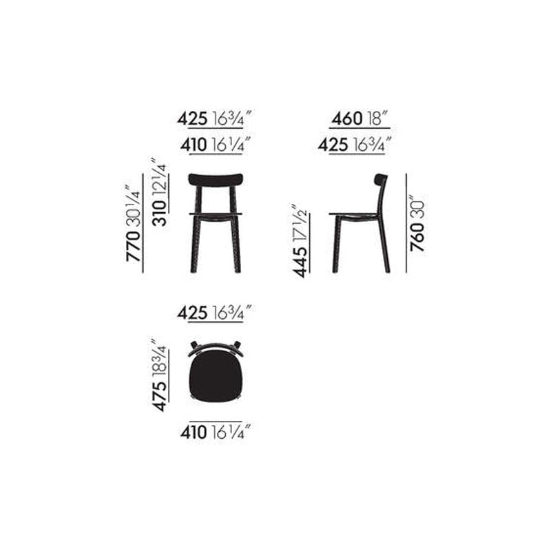 All Plastic Chair (graphite grey) des Jasper Morrison, 2016 (made by Vitra)