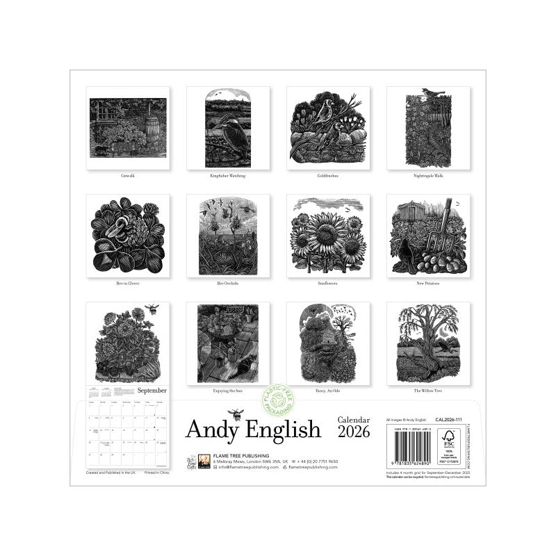Andy English 2026 Wall Calendar
