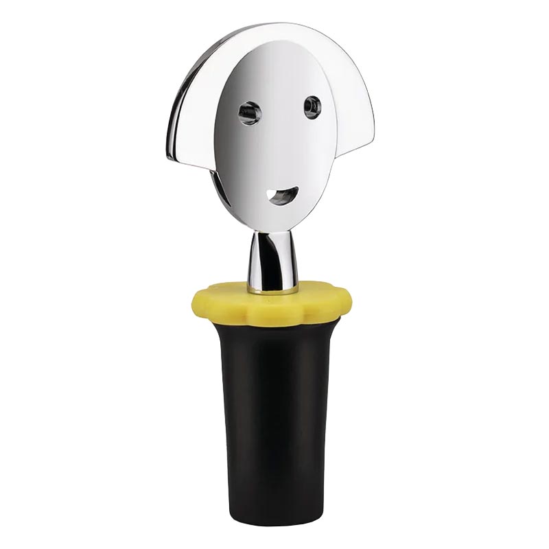 Anna Stop 2 Bottle Stopper - Black - des. Alessandro Mendini for Alessi