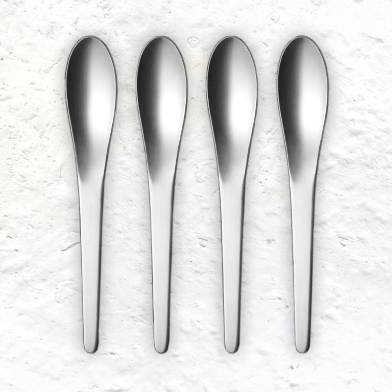 Boxed set of 4 large teaspoons des. Arne Jacobsen, 1957 - made by Georg Jensen