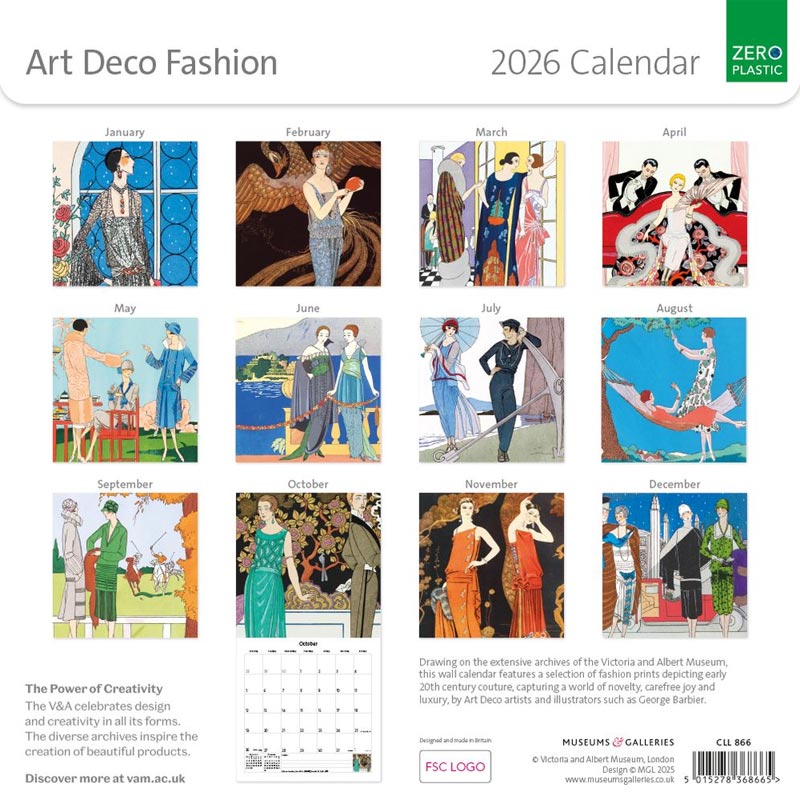 Art Deco Fashion 2026 Wall Calendar