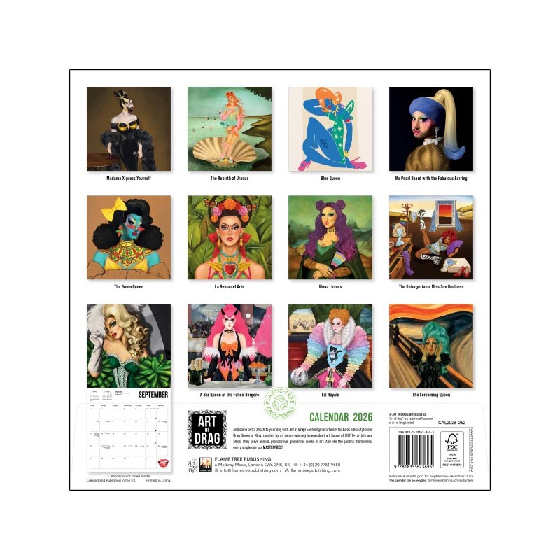 Art of Drag 2026 Wall Calendar