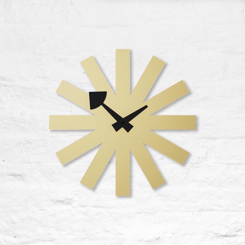 Asterisk Wall Clock - Brass - des. George Nelson, 1949 - 1960 (made by Vitra)