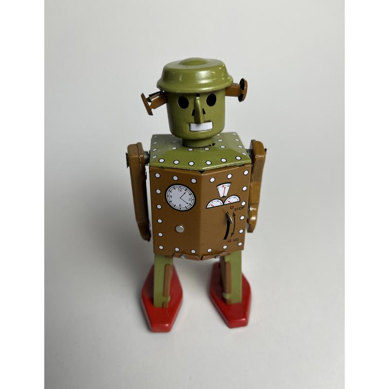 Atomic Man Robot, Green / Brown, 13cm High