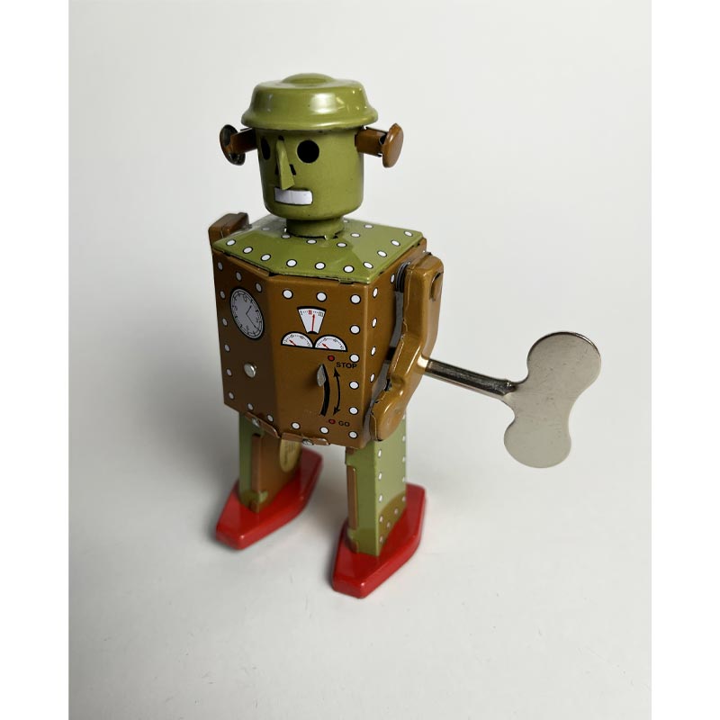 Atomic Man Robot, Green / Brown, 13cm High