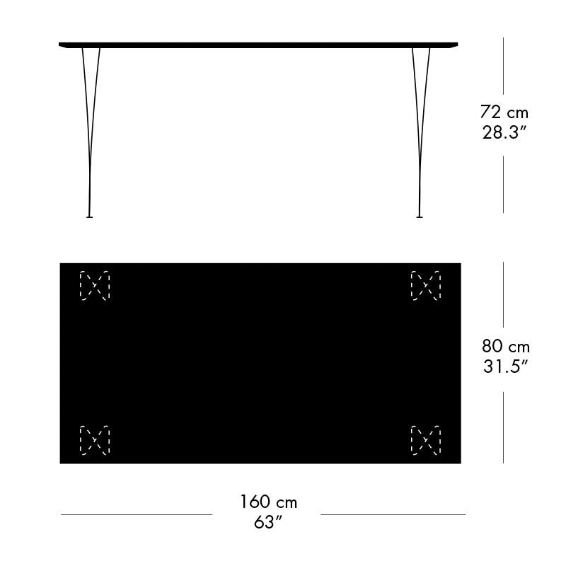 Span Leg Rectangular B638 Dining Table by Fritz Hansen