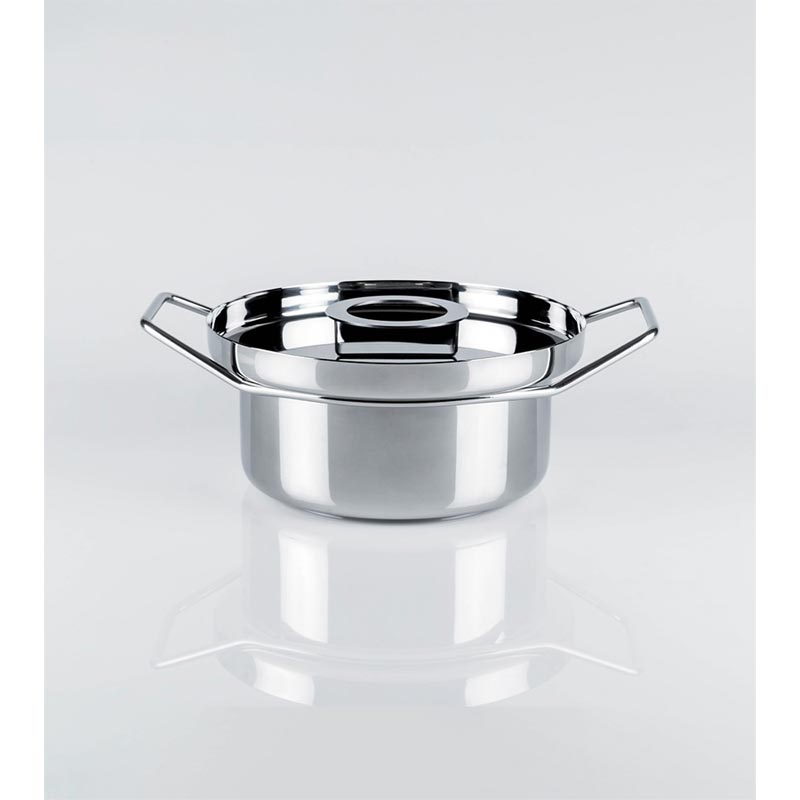 Back/Up Polished Steel 26cm Casserole Dish with Lid - des. Rodolfo Dordoni for KnIndustrie