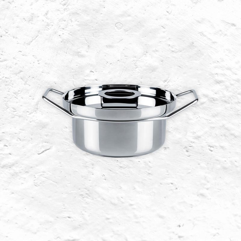 Back/Up Polished Steel 26cm Casserole Dish with Lid - des. Rodolfo Dordoni for KnIndustrie