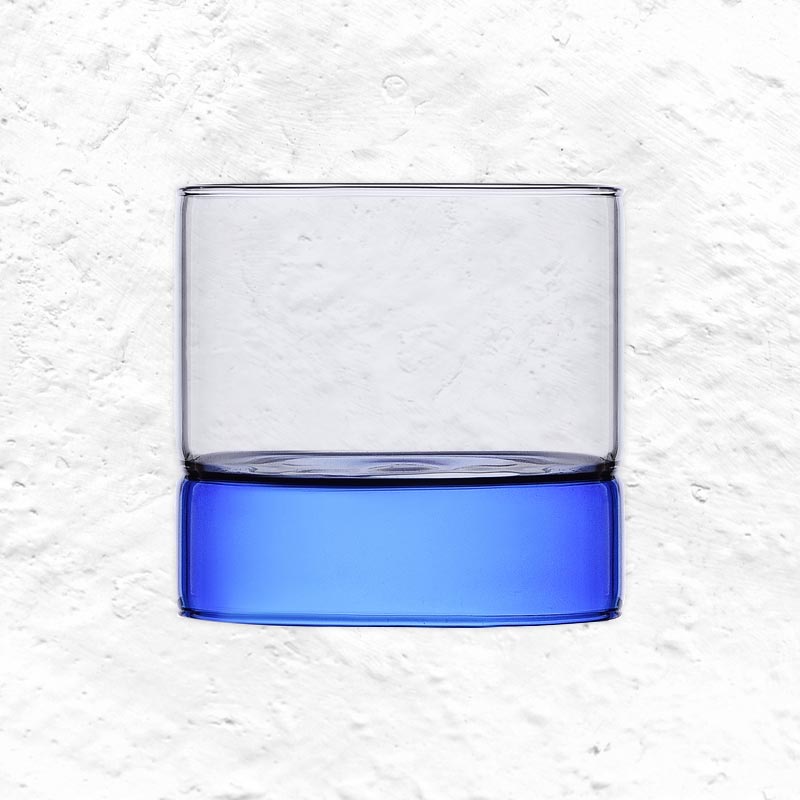 Bamboo Groove Small Tumbler, Blue / Smoke - des. Anna Perugini for Ichendorf Milano