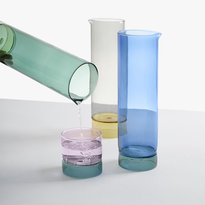 Bamboo Groove Small Tumbler - Teal / Pink - des. Anna Perugini for Ichendorf Milano